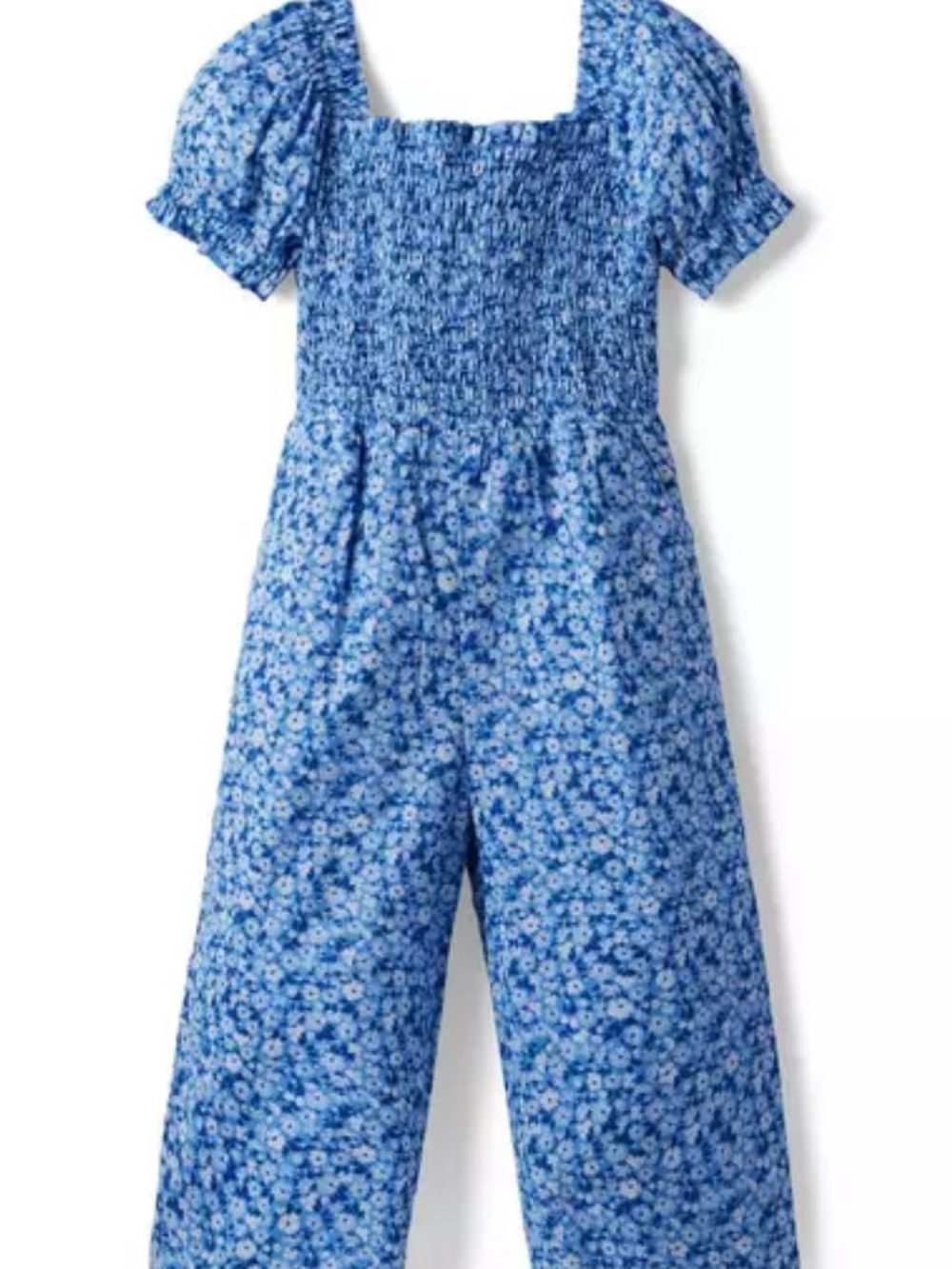 Janie and Jack Floral Smocked Wide Leg Jumpsuit